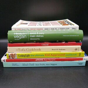 Lot of 7 Health Diet Cookbooks Atkins Vegan Tofu WW Cooking Light Variety
